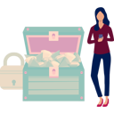 پیش‌نمایش فایل girl-looks-at-open-safe-box-11162272 از پک گاوصندوق
