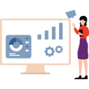 پیش‌نمایش فایل girl-is-pointing-to-the-bar-graph-on-monitor-11156483 از پک تیم‌های محصول