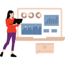 پیش‌نمایش فایل girl-is-showing-the-various-graphs-from-the-laptop-11156519 از پک تیم‌های محصول
