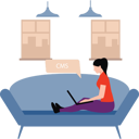 پیش‌نمایش فایل girl-is-working-on-a-laptop-at-home-11156391 از پک تیم‌های محصول