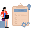 پیش‌نمایش فایل girl-is-working-on-agenda-ideas-for-checklist-11156503 از پک تیم‌های محصول