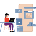 پیش‌نمایش فایل girl-is-working-on-cloud-data-on-laptop-11156417 از پک تیم‌های محصول