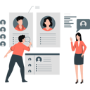 پیش‌نمایش فایل man-and-businesswoman-looking-for-business-profiles-11197861 از پک نمایه کسب‌وکار