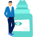 پیش‌نمایش فایل boy-is-standing-next-to-eye-drop-bottle-11236546 از پک بینایی و چشم‌پزشکی