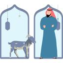 پیش‌نمایش فایل arabian-man-looking-at-goat-11347185 از پک عید قربان