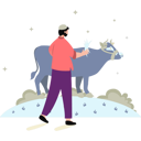 پیش‌نمایش فایل boy-is-feeding-cow-11347124 از پک عید قربان