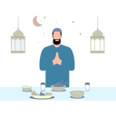 پیش‌نمایش فایل boy-is-praying-before-eating-11347192 از پک عید قربان