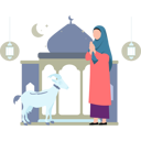 پیش‌نمایش فایل girl-is-looking-at-a-goat-11347202 از پک عید قربان