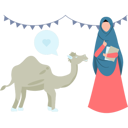 پیش‌نمایش فایل girl-is-standing-next-to-a-camel-11347147 از پک عید قربان
