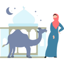 پیش‌نمایش فایل girl-is-standing-next-to-a-camel-11347207 از پک عید قربان