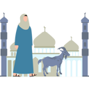 پیش‌نمایش فایل girl-is-walking-with-goat-11347114 از پک عید قربان