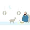 پیش‌نمایش فایل man-is-feeding-little-goat-11347152 از پک عید قربان