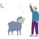 پیش‌نمایش فایل man-is-standing-by-sheep-11347196 از پک عید قربان