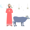 پیش‌نمایش فایل man-is-standing-next-to-cow-11347186 از پک عید قربان