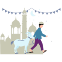 پیش‌نمایش فایل muslim-boy-is-carrying-a-goat-11347135 از پک عید قربان