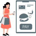 پیش‌نمایش فایل girl-paying-for-fast-food-online-11260630 از پک درگاه پرداخت