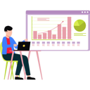 پیش‌نمایش فایل boy-is-working-on-bar-graph-on-laptop-11106275 از پک فضای کار اشتراکی و دورکاری