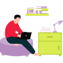 پیش‌نمایش فایل boy-is-working-online-on-laptop-at-home-11106304 از پک فضای کار اشتراکی و دورکاری