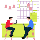 پیش‌نمایش فایل boys-are-working-from-home-11106292 از پک فضای کار اشتراکی و دورکاری
