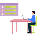 پیش‌نمایش فایل businessman-is-surveying-employee-skills-11106342 از پک فضای کار اشتراکی و دورکاری