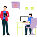 پیش‌نمایش فایل businessman-motivates-employee-to-work-according-to-time-11106345 از پک فضای کار اشتراکی و دورکاری