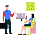 پیش‌نمایش فایل employee-and-businessman-are-discussing-11106323 از پک فضای کار اشتراکی و دورکاری