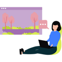 پیش‌نمایش فایل girl-chatting-online-on-laptop-11106331 از پک فضای کار اشتراکی و دورکاری