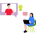 پیش‌نمایش فایل girl-is-talking-online-on-laptop-11106274 از پک فضای کار اشتراکی و دورکاری