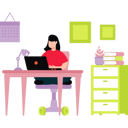پیش‌نمایش فایل girl-is-working-at-home-11106299 از پک فضای کار اشتراکی و دورکاری