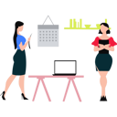 پیش‌نمایش فایل girls-are-standing-in-the-workplace-11106333 از پک فضای کار اشتراکی و دورکاری