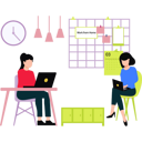پیش‌نمایش فایل girls-are-working-on-their-laptops-11106328 از پک فضای کار اشتراکی و دورکاری