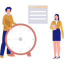 پیش‌نمایش فایل man-standing-with-clock-while-businesswoman-holding-report-11399269 از پک زمان