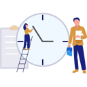پیش‌نمایش فایل woman-climbing-on-ladder-for-clock-setting-11399250 از پک زمان