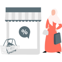 پیش‌نمایش فایل hijab-girl-looking-online-sale-11398980 از پک تخفیف و پیشنهاد ویژه