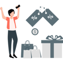 پیش‌نمایش فایل man-celebrating-discount-on-shopping-11398991 از پک تخفیف و پیشنهاد ویژه