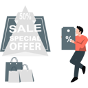 پیش‌نمایش فایل man-looking-at-50-percentage-sales-offer-11399011 از پک تخفیف و پیشنهاد ویژه