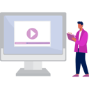 پیش‌نمایش فایل businessman-plays-video-on-screen-through-his-tab-11882069 از پک پخش‌کننده ویدئو
