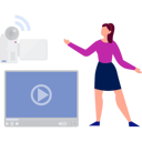 پیش‌نمایش فایل girl-playing-video-on-projector-screen-11882081 از پک پخش‌کننده ویدئو