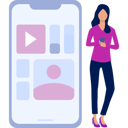 پیش‌نمایش فایل woman-using-mobile-also-listen-music-11882047 از پک پخش‌کننده ویدئو