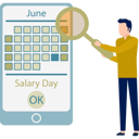 پیش‌نمایش فایل boy-finding-salary-date-in-calendar-11860834 از پک حقوق ماهیانه، روز پرداخت