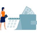 پیش‌نمایش فایل girl-seeing-her-wallet-and-month-days-11860849 از پک حقوق ماهیانه، روز پرداخت