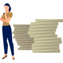 پیش‌نمایش فایل girl-thinking-about-money-11860827 از پک حقوق ماهیانه، روز پرداخت