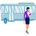 پیش‌نمایش فایل businesswoman-coming-out-of-bus-11881985 از پک اتوبوس مسافرتی