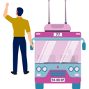 پیش‌نمایش فایل conductor-calling-passengers-in-bus-11881918 از پک اتوبوس مسافرتی