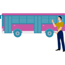 پیش‌نمایش فایل conductor-giving-instructions-to-bus-driver-11881920 از پک اتوبوس مسافرتی