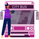پیش‌نمایش فایل girl-checking-bus-schedule-11881970 از پک اتوبوس مسافرتی