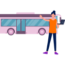 پیش‌نمایش فایل girl-using-laptop-standing-outside-bus-11881902 از پک اتوبوس مسافرتی