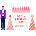 پیش‌نمایش فایل boy-showing-calendar-with-celebration-caps-11855579 از پک اول آوریل و شوخی