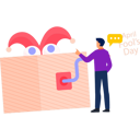 پیش‌نمایش فایل boy-telling-jokes-while-rotating-box-11855507 از پک اول آوریل و شوخی