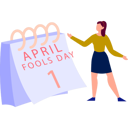 پیش‌نمایش فایل girl-happily-showing-the-april-fools-date-11855546 از پک اول آوریل و شوخی